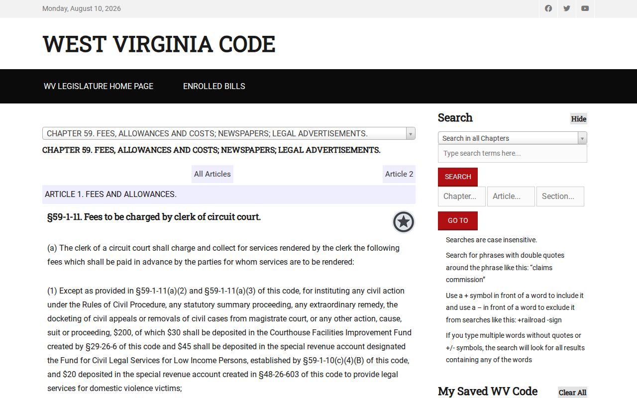 Berkeley County arrest case filing and copy fee law