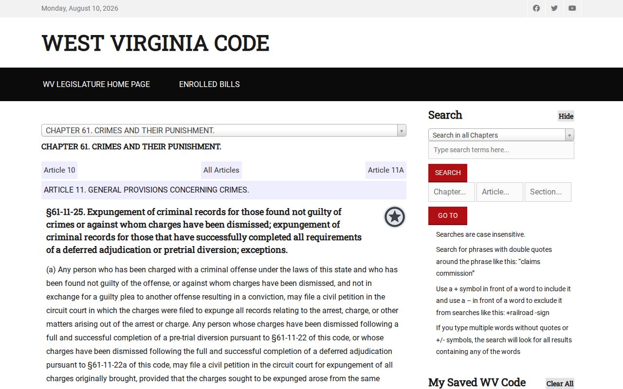 Berkeley County eligible dismissed arrest expungement law
