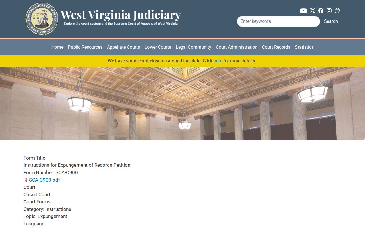 Berkeley County arrest record expungement forms page